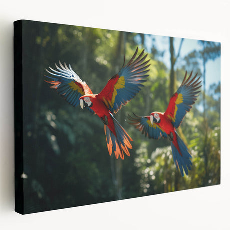 Large stretched canvas featuring a lush Costa Rican landscape in vibrant green and blue tones, suitable for kitchen wall art.