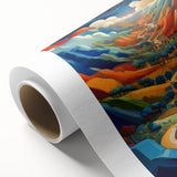 Art deco poster of a vibrant Central American scenery on rolled canvas.