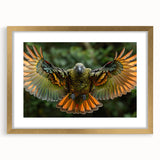 Extra large abstract art print depicting a textured Central American landscape in muted earth tones, framed in gold.