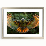 Textured abstract art print of a Central American landscape in muted earth tones on a framed silver canvas.