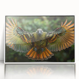 Art deco poster of Guatemala scenery in muted earth tones on white framed acrylic, suitable for modern nursery wall decor.