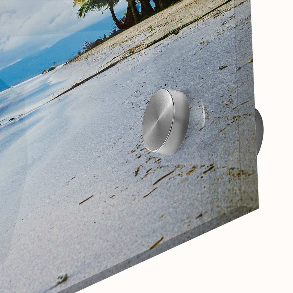Large abstract wall art depicting Central America's Panama scenery in mid-century modernist style on acrylic glass.