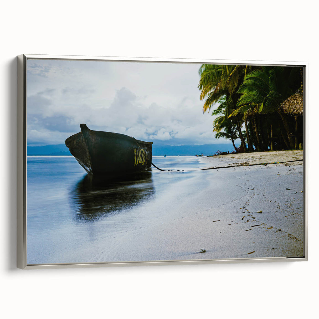 Textured art of abstract Central American scenery in muted earth tones on a framed canvas, suitable for bedroom ambiance.