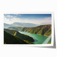 Extra large rolled print of a European Albanian scenery with vibrant floral elements, ideal for dining room wall art.