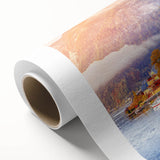 Art Deco poster of a serene Austrian landscape in soft pastel shades on rolled canvas, ideal for nursery wall art.