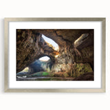 Extra large framed abstract art print featuring textured scenery of Bulgaria in muted earth tones.