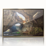 Art deco poster of a Bulgarian scenery in gold acrylic frame, suitable for modern art wall decor.