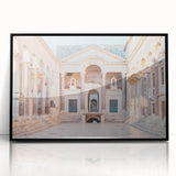 Large abstract wall art of a Croatian landscape in muted earth tones on a framed acrylic, ideal for modern living room decor.