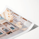 Extra large wall art featuring line art flowers in black on white, rolled print, ideal for large living room decor.