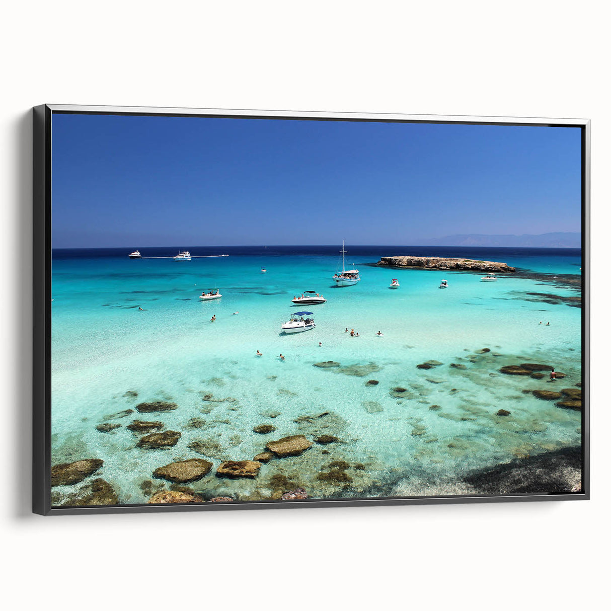 Black and white landscape art painting of a European scene on framed canvas, suitable for bedroom decor.