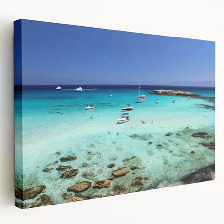 Large canvas print of a European Cyprus landscape in muted earth tones, ideal for kitchen wall art.