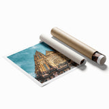 Extra large rolled print of Prague scenery in muted earth tones, ideal for classy bathroom wall art.