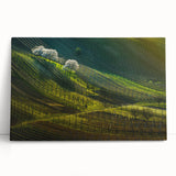 Black and white photograph of Prague on stretched canvas, ideal for kitchen wall art.