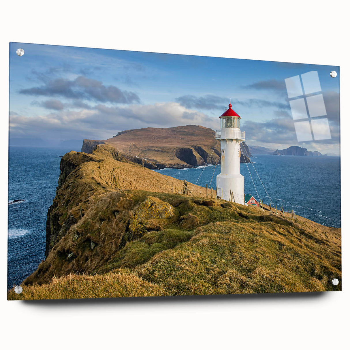Acrylic print of a European Denmark scenery in muted earth tones, ideal for dining room decor.