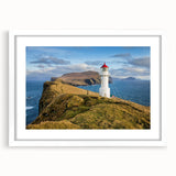 Textured abstract art print depicting a European scenery in muted earth tones, framed with a white mat.