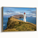 Framed canvas featuring a vintage-style landscape painting of a Danish scenery in muted gold and black tones.