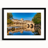 Colorful abstract art print of a European scenery in Bath, featuring vibrant hues on a textured, extra large canvas.