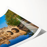 Extra large rolled print of line art flowers in muted earth tones, ideal for large living room wall art.