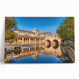 Black and white photograph of Bath, England on stretched canvas, ideal for kitchen wall art.