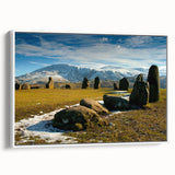 Vintage poster art of Cumbria, England, featuring a colorful countryside scene on a framed canvas.