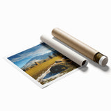 Extra large rolled print of Cumbria scenery with vibrant green and blue tones, ideal for classy bathroom wall art.