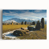 Black and white photograph of Cumbria, England scenery on stretched canvas, suited for kitchen or bedroom decor.