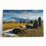 Black and white photograph of Cumbria landscape on large stretched canvas, ideal for kitchen wall art.