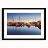 Abstract art print of a vibrant European scenery in blues and greens on a textured, extra large canvas.