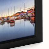 Framed canvas featuring a textured black wall art of a European scenery in Estonia with colorful accents.
