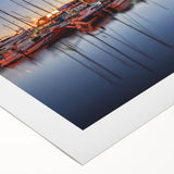 Art deco poster of an Estonian landscape in muted earth tones on rolled canvas, suitable for dining room decor.