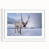 Textured abstract art print depicting a serene Finnish landscape in muted earth tones, framed with a white mat.