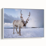 Vintage poster art of a European Finland scenery in vibrant colors on extra large framed canvas, ideal for living room decor.