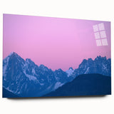 Acrylic print of the French Alps in muted earth tones, ideal for bedroom or dining room decor.