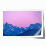 Extra large wall art depicting the French Alps in muted earth tones on a rolled print, ideal for art wall dining room.