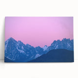 Black and white photo of the French Alps on stretched canvas, well-suited for kitchen wall art.