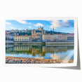 Extra large rolled print of Lyon, France, featuring a floral design in pastel shades, ideal for dining room wall art.