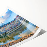 Extra large wall art featuring line art flowers in muted tones on a rolled canvas, ideal for large living room wall decor.