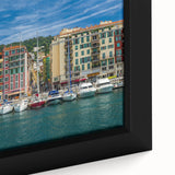 Extra large framed canvas featuring a textured depiction of Nice, France in black with colorful accents.