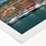 Art deco poster of Nice, France in muted blue and cream tones on rolled canvas, ideal for dining room wall art.