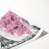 Extra large wall art featuring line art flowers in muted tones on a rolled canvas, ideal for large living room decor.