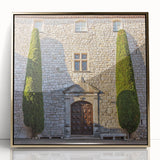 Acrylic print of Provence scenery with muted earth tones in an art deco style, ideal for modern art wall decor.