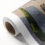 Art deco poster of Provence landscape in soft pastel colors on rolled canvas, ideal for nursery wall art.