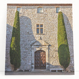 Black and white large art print of a Provence scenery on stretched canvas, ideal for kitchen wall art.