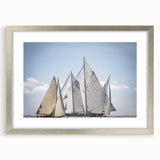 Extra large abstract art print of a textured French southern landscape in muted earth tones, framed in silver.