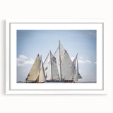 Textured abstract art print of a southern France scenery in muted earth tones, framed with a white mat.