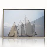 Art Deco poster of a scenic South France landscape in muted gold tones on framed acrylic, ideal for modern art wall decor.