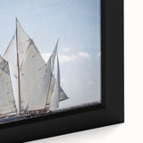 Extra large framed canvas of a textured, colorful European village scene in black, ideal for living room decor.