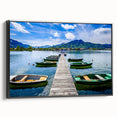 Black and white framed canvas of a Bavarian landscape, ideal for bedroom wall art.