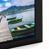 Extra large black wall art featuring a textured, colorful Bavarian scenery on framed canvas, ideal for living room decor.