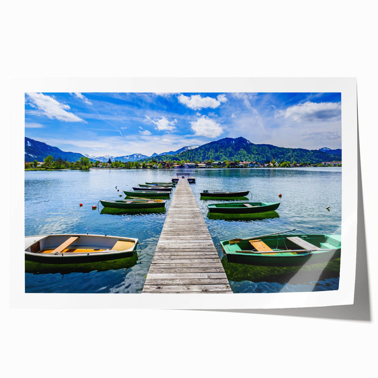 Rolled print of Bavarian landscape with lush greenery and floral elements, perfect for art wall dining room.